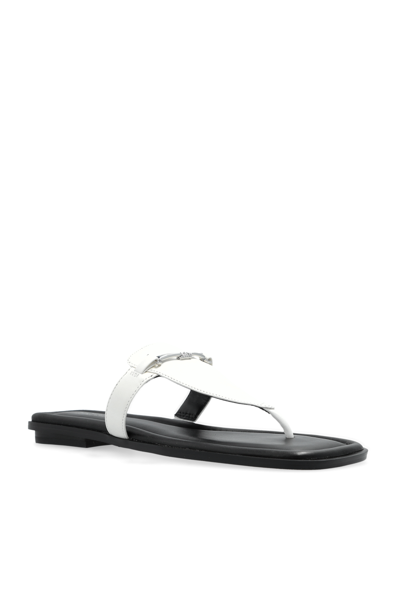 Michael kors black and white slides discount